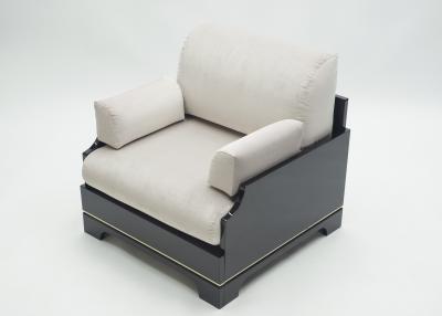 Romeo Rega Mid Century Italian lacquer brass living room set by Romeo Rega 1970s