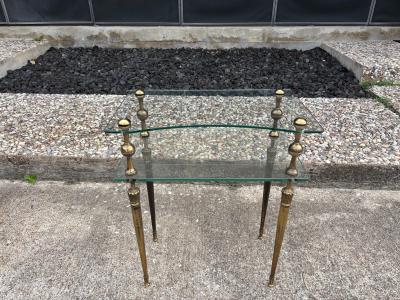 Romeo Rega Pair Of Italian Modern Brass And Glass Tables