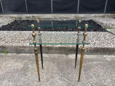 Romeo Rega Pair Of Italian Modern Brass And Glass Tables