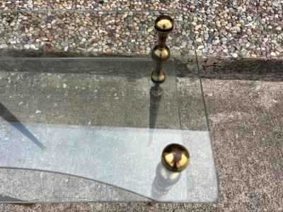 Romeo Rega Pair Of Italian Modern Brass And Glass Tables