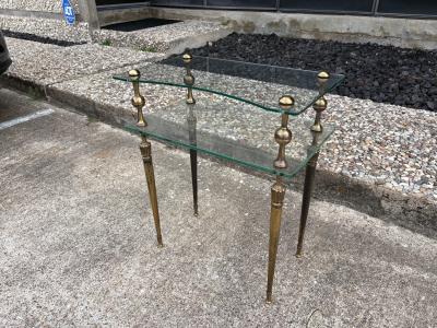 Romeo Rega Pair Of Italian Modern Brass And Glass Tables
