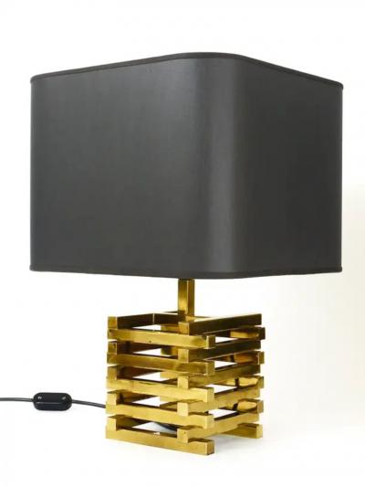 Romeo Rega Pair Romeo Rega Midcentury Brass Table Lamps Italy 1970s