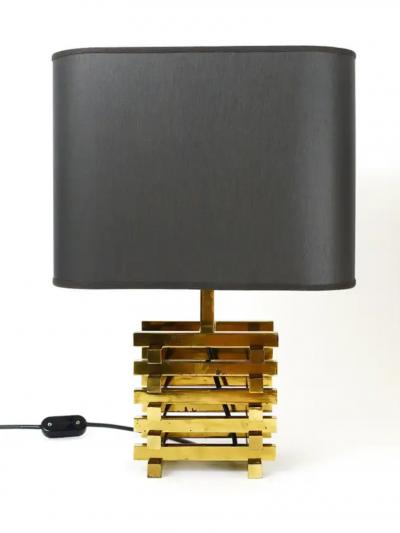 Romeo Rega Pair Romeo Rega Midcentury Brass Table Lamps Italy 1970s