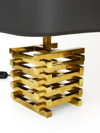 Romeo Rega Pair Romeo Rega Midcentury Brass Table Lamps Italy 1970s
