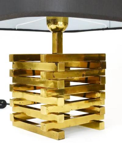 Romeo Rega Pair Romeo Rega Midcentury Brass Table Lamps Italy 1970s