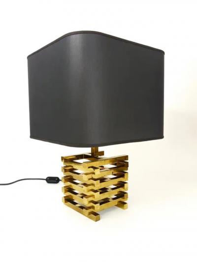 Romeo Rega Pair Romeo Rega Midcentury Brass Table Lamps Italy 1970s