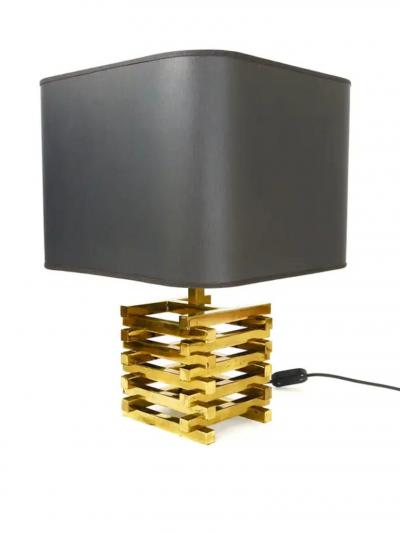 Romeo Rega Pair Romeo Rega Midcentury Brass Table Lamps Italy 1970s