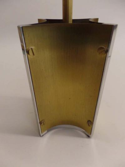 Romeo Rega Pair of Italian Midcentury Brass and Steel Table Lamps Attributed to Romeo Rega