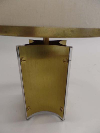 Romeo Rega Pair of Italian Midcentury Brass and Steel Table Lamps Attributed to Romeo Rega