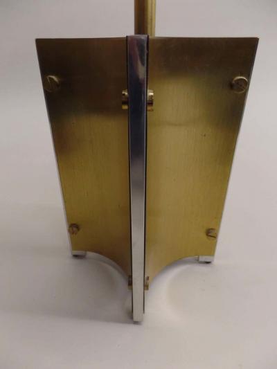 Romeo Rega Pair of Italian Midcentury Brass and Steel Table Lamps Attributed to Romeo Rega