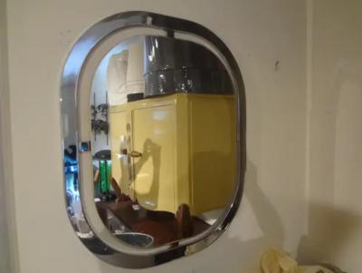 Romeo Rega Pair of Italian Modern Chrome Mirrors