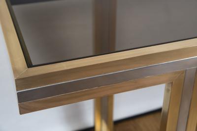 Romeo Rega Pair of Vintage Brass Nickel Consoles signed Romeo Rega