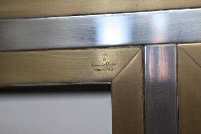 Romeo Rega Pair of Vintage Brass Nickel Consoles signed Romeo Rega