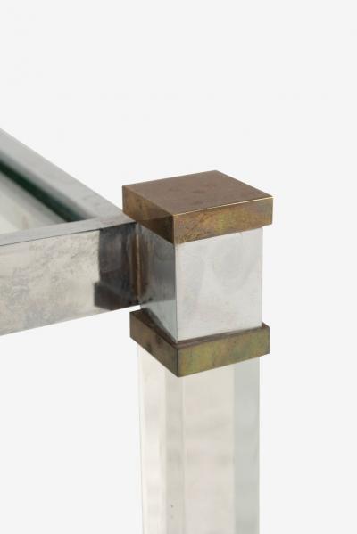 Romeo Rega Romeo Rega Brass Lucite Glass Side Table Italy 1970s