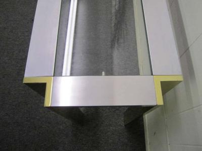 Romeo Rega Romeo Rega Brushed Aluminum and Brass Console Table Mid Century Modern
