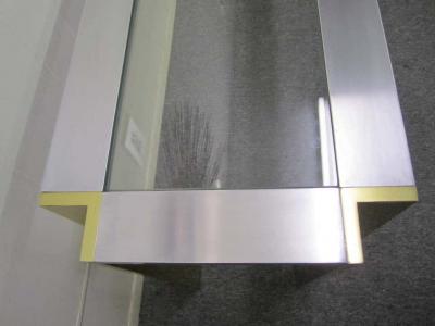 Romeo Rega Romeo Rega Brushed Aluminum and Brass Console Table Mid Century Modern