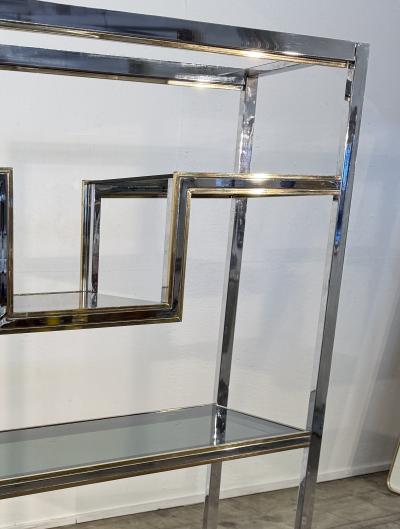 Romeo Rega Romeo Rega Chrome and Brass tag re Library Italy 1970s