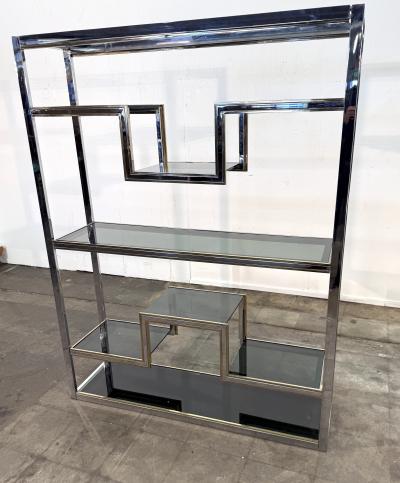 Romeo Rega Romeo Rega Chrome and Brass tag re Library Italy 1970s