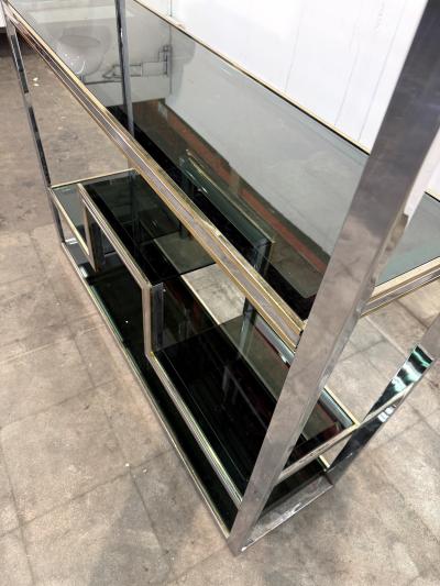 Romeo Rega Romeo Rega Chrome and Brass tag re Library Italy 1970s