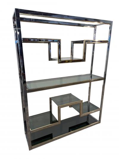 Romeo Rega Romeo Rega Chrome and Brass tag re Library Italy 1970s