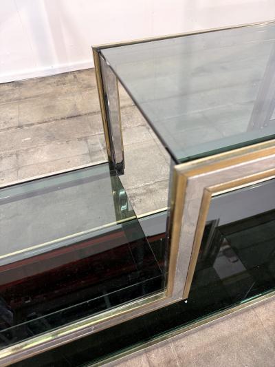 Romeo Rega Romeo Rega Chrome and Brass tag re Library Italy 1970s