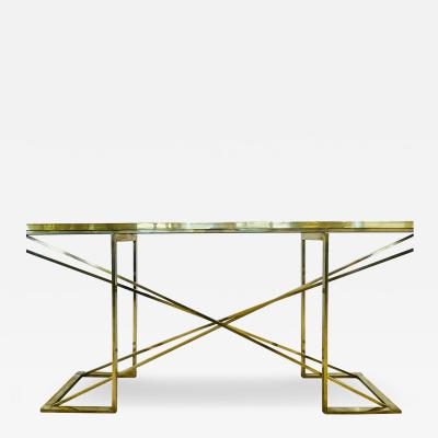 Romeo Rega Romeo Rega Console Table Faux Tortoise Top Gilt Metal Base Italy 1970s