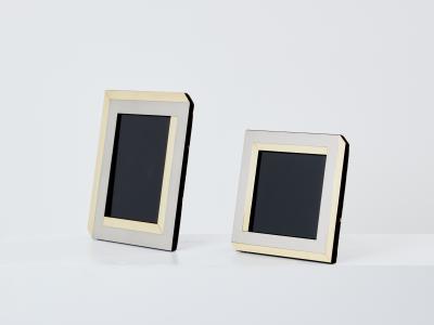 Romeo Rega Romeo Rega Italian brass chrome set of two picture frames 1970