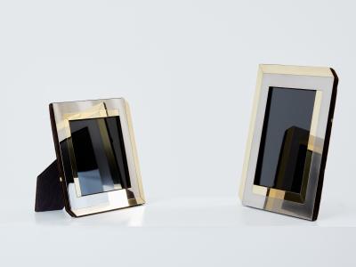 Romeo Rega Romeo Rega Italian brass chrome set of two picture frames 1970