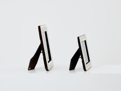 Romeo Rega Romeo Rega Italian brass chrome set of two picture frames 1970