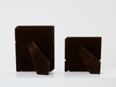 Romeo Rega Romeo Rega Italian brass chrome set of two picture frames 1970