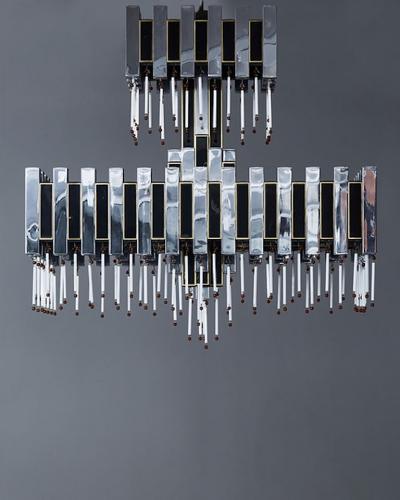 Romeo Rega Romeo Rega Mid Century Metal and Glass Chandelier