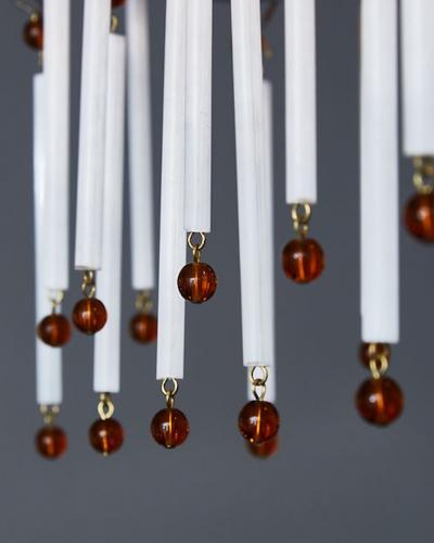 Romeo Rega Romeo Rega Mid Century Metal and Glass Chandelier