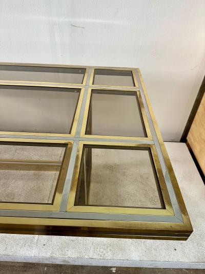 Romeo Rega Romeo Rega Mixed Metal w Glass Insets Dining Table
