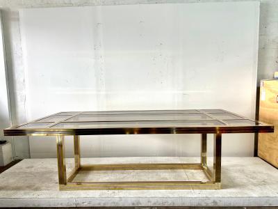 Romeo Rega Romeo Rega Mixed Metal w Glass Insets Dining Table