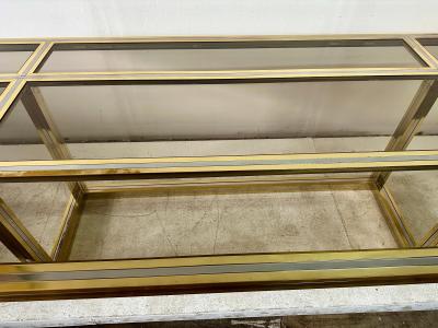 Romeo Rega Romeo Rega Mixed Metal w Glass Insets Dining Table