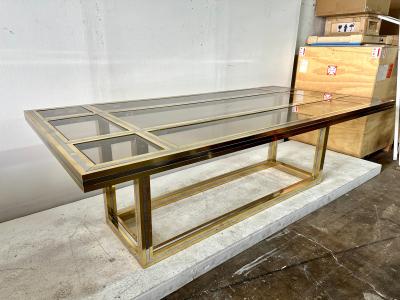 Romeo Rega Romeo Rega Mixed Metal w Glass Insets Dining Table