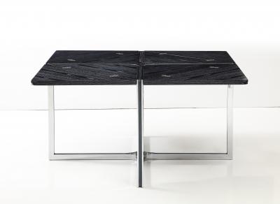 Romeo Rega Romeo Rega Modernist Cerused Oak And Steel Extendable Dining Table