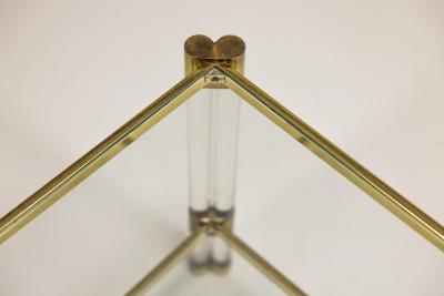 Romeo Rega Romeo Rega Pair of Lucite and Brass Side Tables Italy 1970s