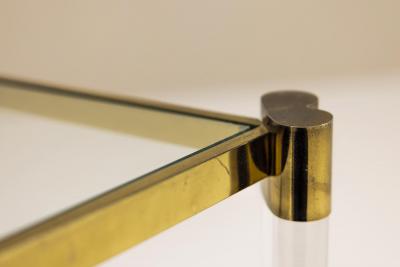 Romeo Rega Romeo Rega Pair of Lucite and Brass Side Tables Italy 1970s