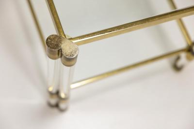 Romeo Rega Romeo Rega Pair of Lucite and Brass Side Tables Italy 1970s