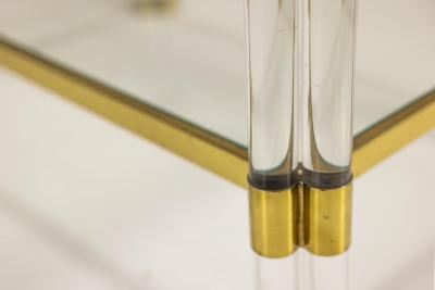 Romeo Rega Romeo Rega Pair of Lucite and Brass Side Tables Italy 1970s