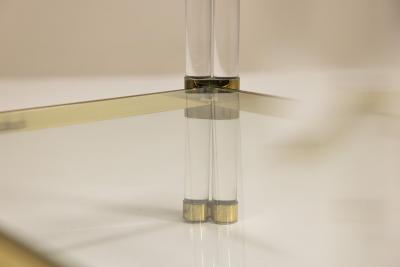 Romeo Rega Romeo Rega Pair of Lucite and Brass Side Tables Italy 1970s