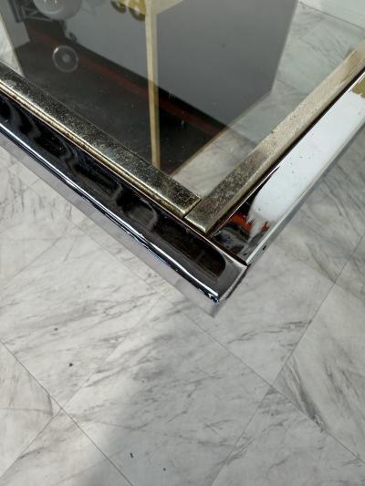 Romeo Rega Romeo Rega Square Glass Brass Dining Table Italy 1970s