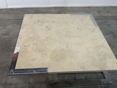 Romeo Rega Romeo Rega for Adriana Asti Marble and Chrome Coffee Table 1970s