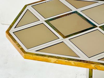 Romeo Rega Romeo Rega for Metalarte Brass Chrome Mirror Coffee Table Italy 1970