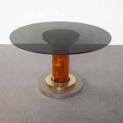 Romeo Rega Romeo Rega round table with glass top 1970s