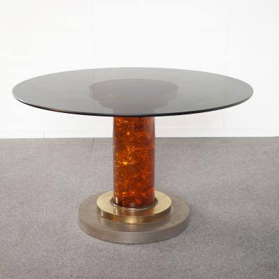 Romeo Rega Romeo Rega round table with glass top 1970s