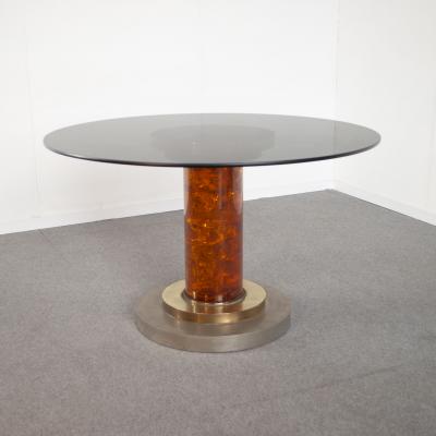 Romeo Rega Romeo Rega round table with glass top 1970s