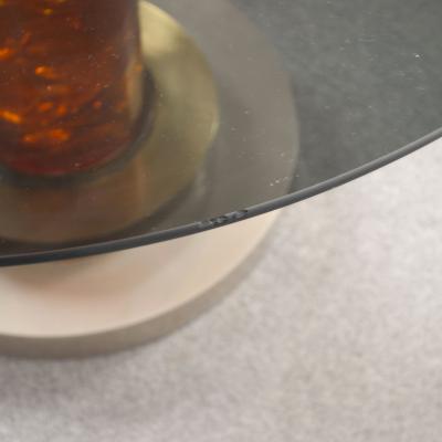 Romeo Rega Romeo Rega round table with glass top 1970s