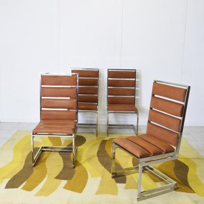 Romeo Rega Romeo Rega set of four nobuk chairs Doghe 1970s
